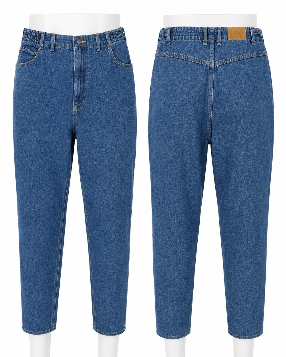 Vintage Lee Bare Back Mom Jeans High Rise Tapered Elastic Waist Womens 20W